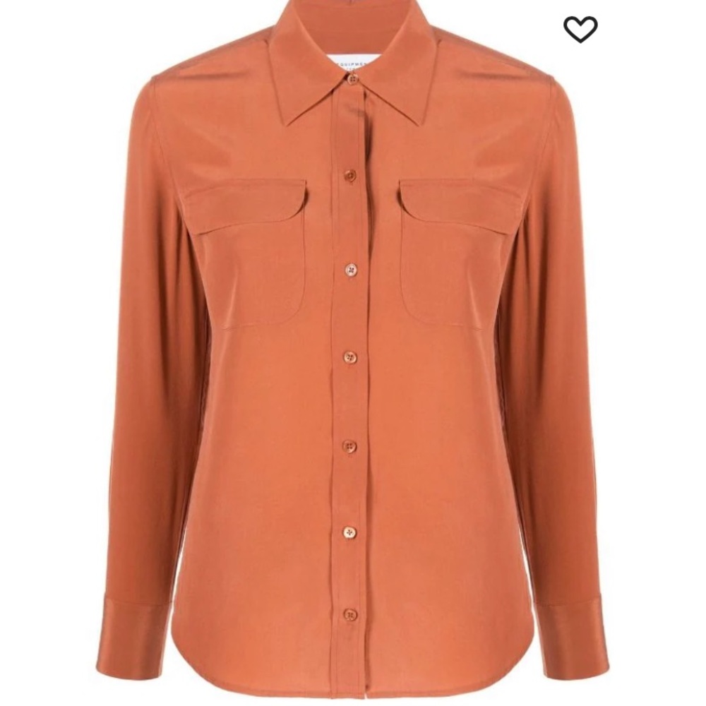 Equipment Slim Signature Burnt Orange Button Down Blouse size L